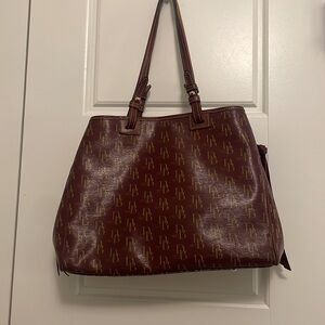 Vintage Dooney & Bourke Suanne Bag Tote Burgundy Leather